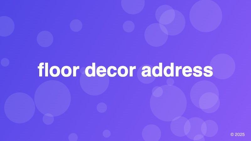 floor decor address