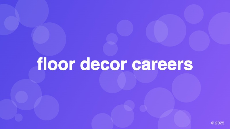 floor decor careers