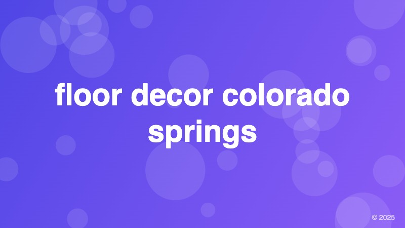 floor decor colorado springs