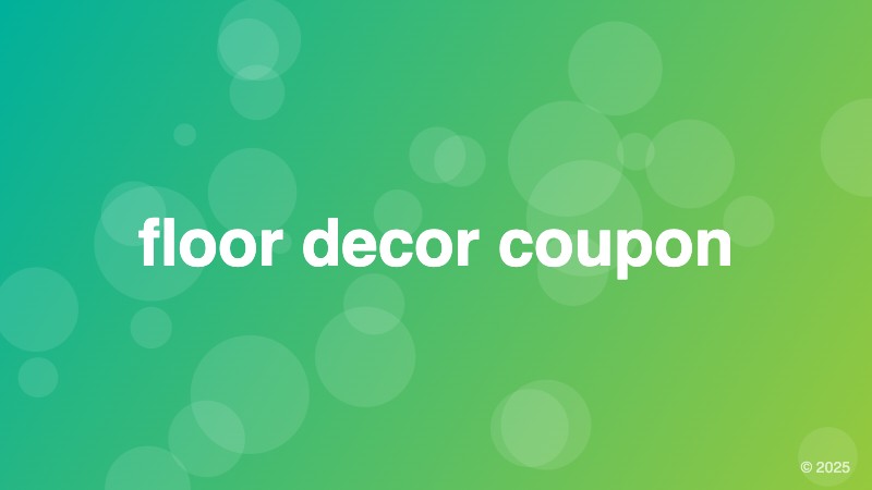 floor decor coupon