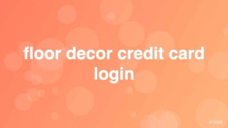 floor decor credit card login