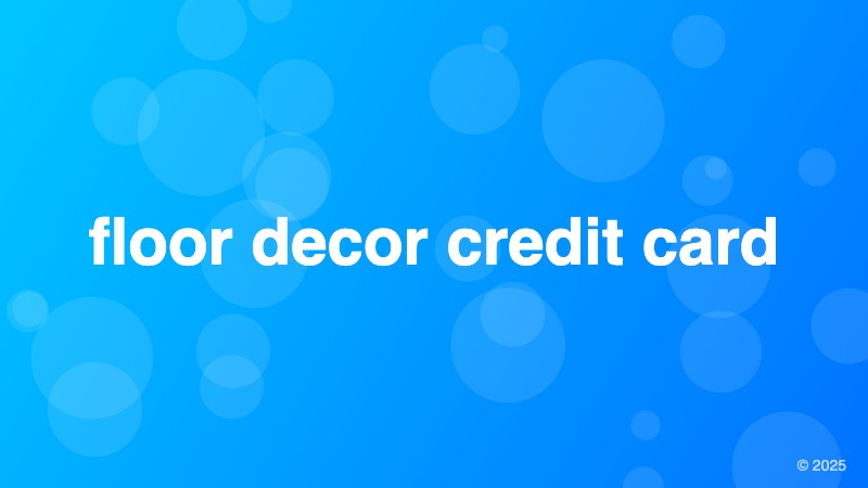floor decor credit card