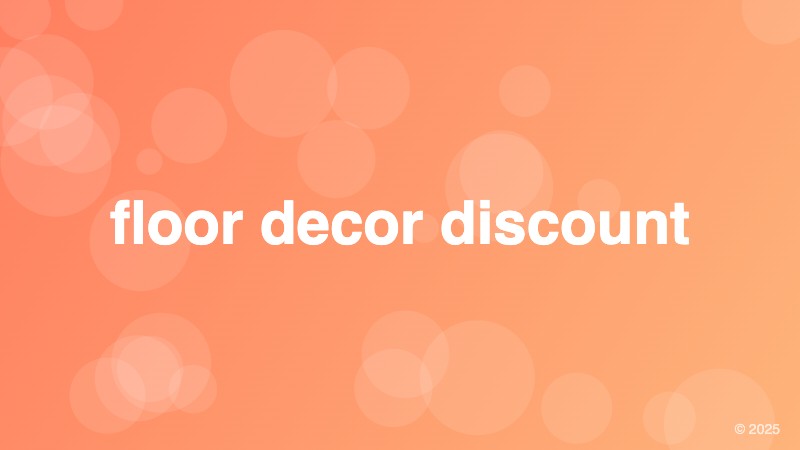 floor decor discount